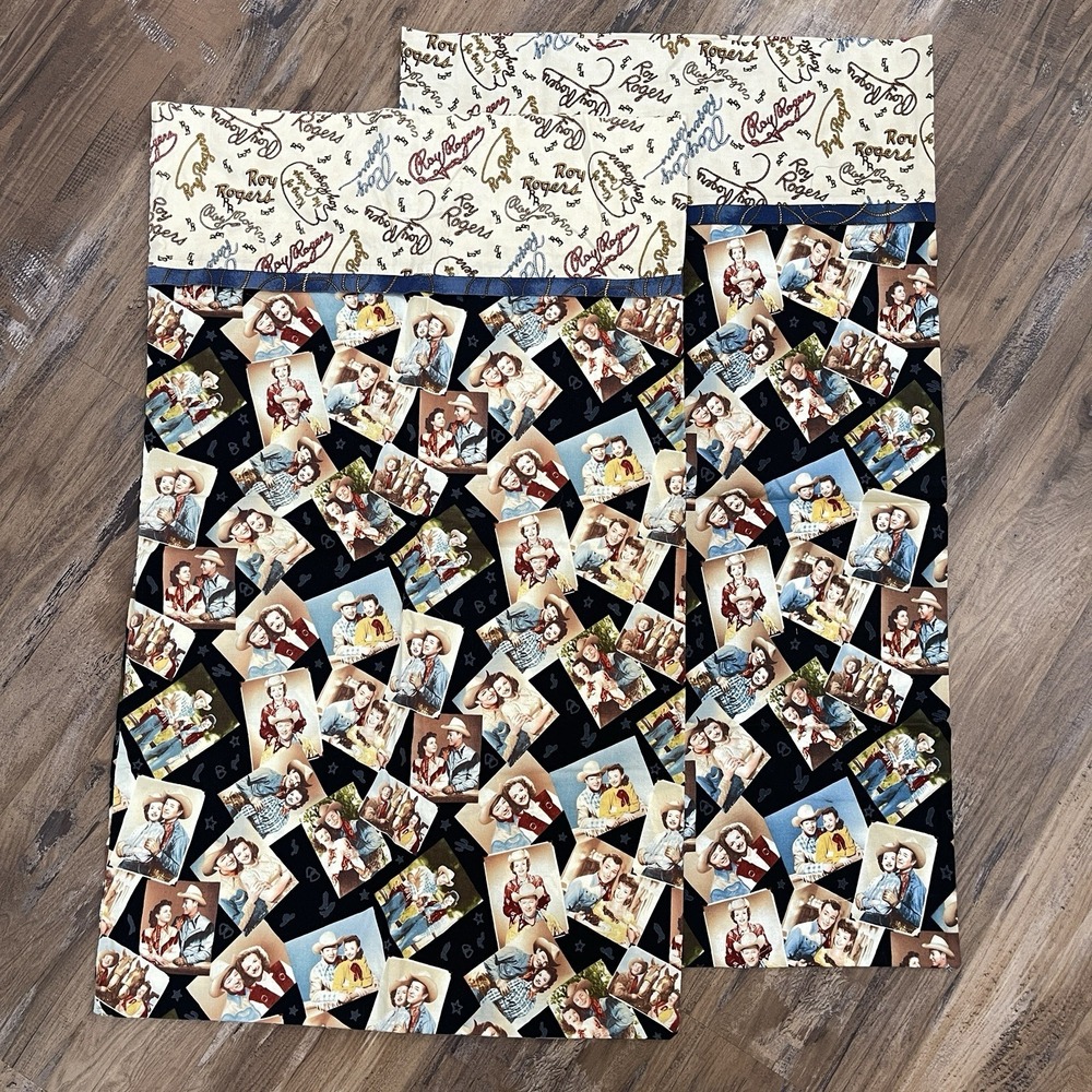 Roy Rogers Dale Evans Pillowcases Western‎ Cowboy Print Queen Set